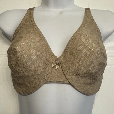 Sutiã Wacoal 85506 renda sem forro clássico com aro tamanho 32DD bege NOVO - Imagem 1 de 4