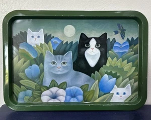 Vintage Katze Tablett von Martin Leman Volkskunst Servieren Dekor Landhaus Kern Oma e - Bild 1 von 7