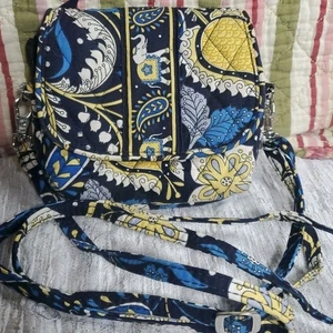 Vera Bradley Ellie Blue Mini Frannie Crossbody Purse Small Quilted Handbag - Bild 1 von 7