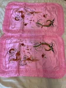 2 fundas de almohada bordadas Dragon Phoenix fundas de almohada rosa vintage de China - Imagen 1 de 10