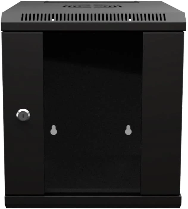 NavePoint 15.75 in Wall Mount Network Cabinet, 6U, Glass, Black - Image 1 of 4