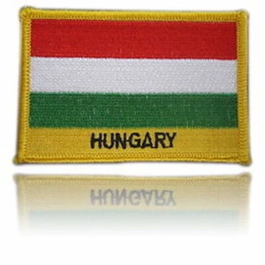 🇭🇺 Hungary Embroidered Flag patch -Iron on or Sew - Picture 1 of 1