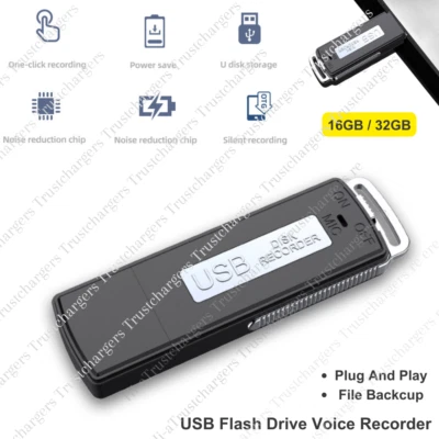 BUG USB Voice Activated Recorder Digital Mini Audio Listening Device Dictaphone - Image 1 of 4