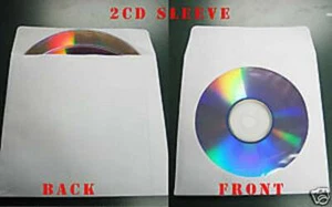1000 White Double 2 disc CD DVD Paper Sleeve JS214 Gum Flap - Picture 1 of 1