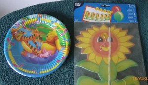 DISNEY SET Winnie Puuh Pappteller + 3 m Girlande Sonne Kindergeburtstags Deko - Bild 1 von 4
