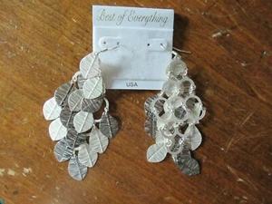 Silver leaf drop earrings - Picture 1 of 2