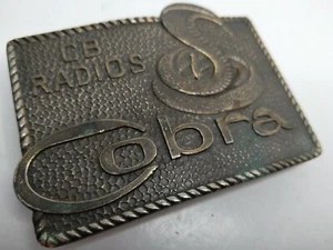 Vtg 70's LEWIS BUCKLES OF CHICAGO Brass COBRA CB RADIOS Trucker Belt Buckle - Picture 1 of 8