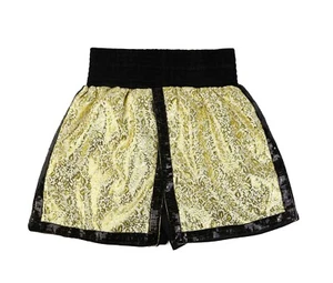 Pantalones cortos de boxeo dorados metálicos vintage para adultos - Imagen 1 de 3