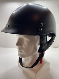 Torc T53 1/2 Shell Cruzer Style Low Profile Motorcycle Helmet Gloss Black Large