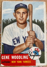 GENE WOODLING  1953  TOPPS   Baseball Card -  WEAR  - VINTAGE!