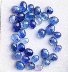 Natürlicher blauer Saphir oval Cabochon lose Steine Lot 5*6,5 mm 29,50 ct 40 Stck. - Bild 1 von 3