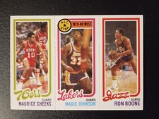 1980-81 Topps Magic Johnson Lakers HOF rookie card/Cheeks/Boone