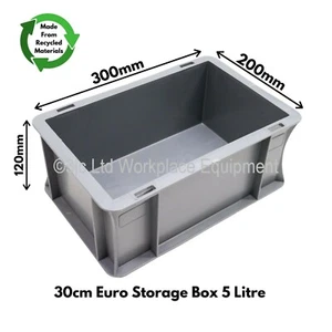 NEW 5 Litre Very Strong Grey Plastic Euro Parts Storage Container Boxes Box Bins - Picture 1 of 4
