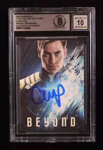 Chris Pine Firmado 2016 Paramount Star Trek Beyond Promo #NNO (BGS | Automático 10) Bec - Imagen 1 de 2