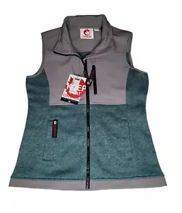 Canada Weathergear Herren Weste durchgehender Reißverschluss meliert grau und grün Größe Medium neu mit Etikett - Bild 1 von 6