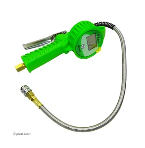 DIGITAL TIRE INFLATOR – quick push-lock air chuck – stainless steel hose – TPMS - Picture 1 of 3