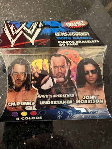 WWE Superstars Bandz Elastic Bracelets 20 piece -CM Punk Undertaker Morrison Cover