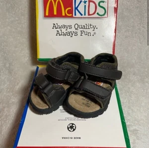 McKids Infant Baby Sandals Size 1 Brown Sandals Double Strap New In Box - Picture 1 of 7
