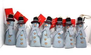 Denim Darlings Ornaments At Home Christmas Snowman New with Tags Lot of 7 - Picture 1 of 2