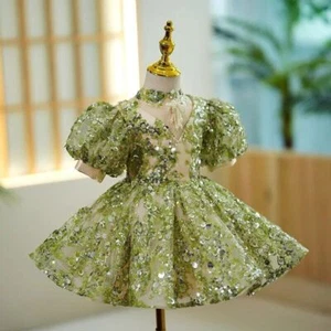 Luxury Evening Weddings Kids Pageant Dresses Girls Party Birthday Short Gowns - Picture 1 of 29