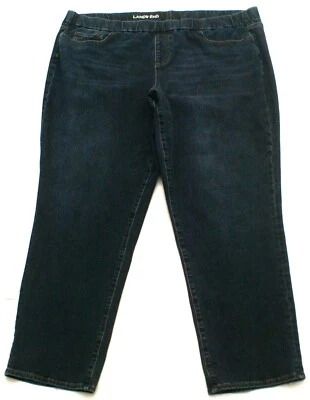 Pantalones de mezclilla LANDS' END tiro medio ajustados azules cintura elástica, para mujer 26W (44X29) Foto 1 de 3