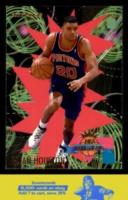 1994 Fleer Allan Houston  Rookie Sensations  #10 Detroit Pistons - Image 1 of 2