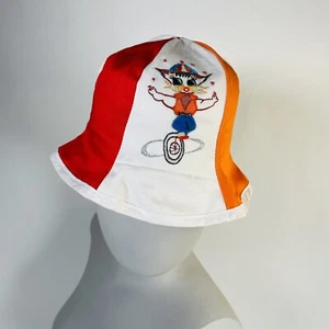 Vintage NOS 70s Baby / Toddler Bucket Beach Sun Hat with Circus Kittens - Picture 1 of 6