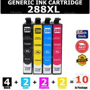 10x 288XL 288 E288 T288 Generic Ink Cartridge For Epson XP240 XP340 XP344 XP440 - Picture 1 of 2