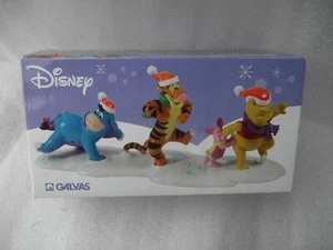 DECORAZIONE NATALIZIA DISNEY WINNIE THE POOH E I SUOI AMICI IN POLIRESINA GALVAS - Picture 1 of 5