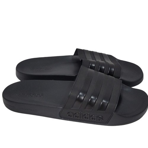 Adidas Adilette Slides Uomo Taglia 18 Nero 3 Strisce Scarpe Sandali Spiaggia Acqua NUOVE