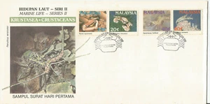 1989 Malaysia FDC Marine Life (2nd) Crustaceans - Picture 1 of 1