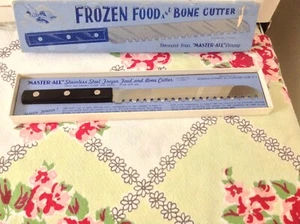 Vtg MASTER ALL Frozen Food & Bone Knife Hohmann Cutlery USA  8" blade w/box - Picture 1 of 3
