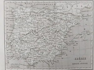 CARTE ANCIENNE IBERIE ESPAGNE 1835 MONIN FREMIN BENARD ACIER OLD MAP F05 - Picture 1 of 2