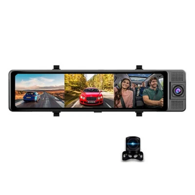 3 Lens Dash Cam Car DVR Recorder Touch Screen Front/Rear/Inside Camera G-Sensor — 第 1/4 张图片