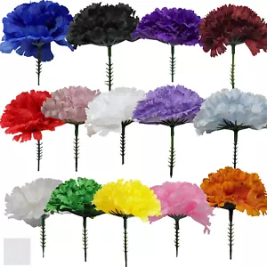 Carnation Picks Artificial Corsage Florist Funeral Tribute 20, 72, 144, 432 - Picture 1 of 15