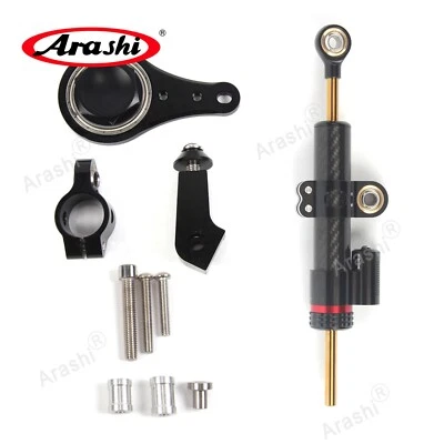 Amortiguador de dirección estabilizador + juego de soportes para Kawasaki Ninja ZX-6R 2005 2006 Arashi Foto 1 de 4