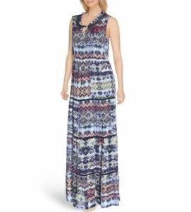 Desigual Women Maxi Dress Long Multicoloured Geometric Yf8 Size S EU 38 - Picture 1 of 4
