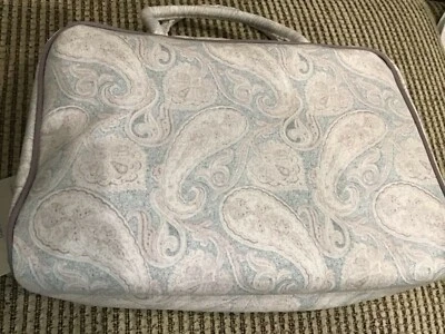 RAYMOND WAITES BOLSA DE VIAGEM COSMÉTICA MAQUIAGEM AZUL TAUPE PAISLEY 9 x 13 nova com etiquetas - Imagem 1 de 3