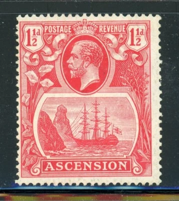 ASCENSION 12 SG12 MH 1924-33 1&1/2p KGVI Seal of the Colony CV$10 - Image 1 of 2