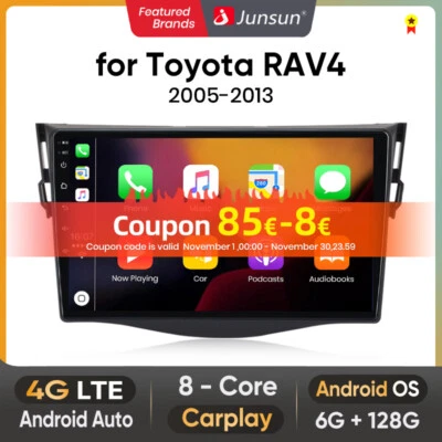 Für 2006-2012 Toyota RAV4 Android 14 Autoradio Car Play Navi GPS WIFI RDS 8 Core - Bild 1 von 4