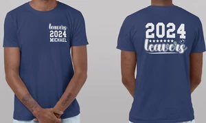 Personalised Custom Leavers Your Name T-shirt School Students 2024 Party Gifts - Picture 1 of 20