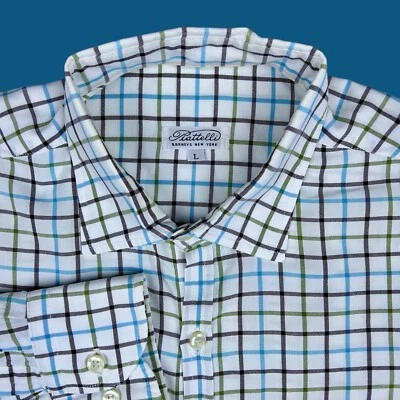 Piattelli Shirt Size Large Long Sleeve Button Down Plaid Windowpane - Image 1 of 4