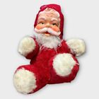 VTG Christmas Santa Claus Rubber Face Plush Stuffed Doll Mid Century Please Read