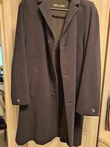 Vintage Strellson Wool Knee Length Overcoat Wool Cashmere Blue Size 46 (51 inch) - Picture 1 of 8
