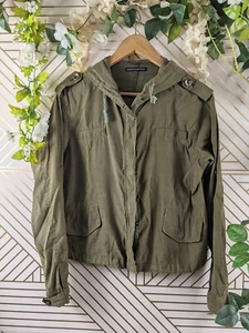 Brandy Melville Hailey Army Green Utility Jacket Women's Zip up - Picture 1 of 7