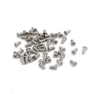 50pz M1.5 x 3 mm in acciaio inox svasata testa piatta Phillips meccanico a vite - Immagine 1 di 2
