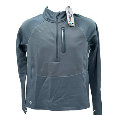 $170 Smartwool Men's Active Fleece Wind 1/2 Zip Jacket - Pewter Blue - Medium - Image 1 of 4