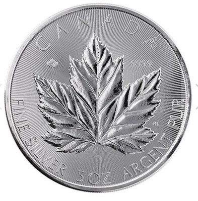🇺🇸 Moneda Gran Hoja de Arce de Plata Canadiense 2026 5 oz BU (NUEVA) Foto 1 de 4