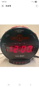 Sonic Bomb Dual Extra Loud Alarm Clock with Bed Shaker, Black | Sonic Alert V... - Picture 1 of 8
