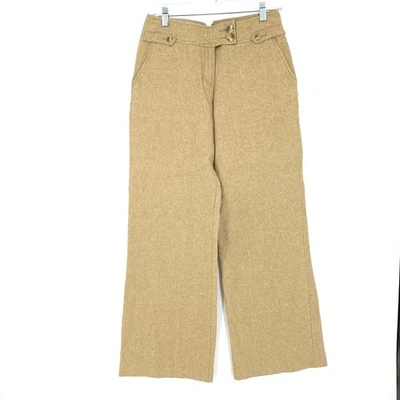 Pantalones para mujer Y2K Isaac Mizrahi talla 6 pierna ancha mezcla de lino tostados  Foto 1 de 4